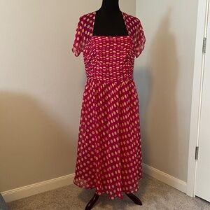 J Peterman Silk polka dot dress 14
